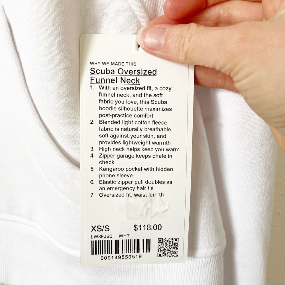 Lululemon Scuba Oversized Funnel Neck White Size XS / Small NEW - Picture 4 of 7